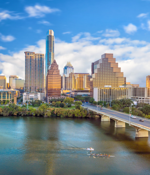 Austin, TX skyline and river
